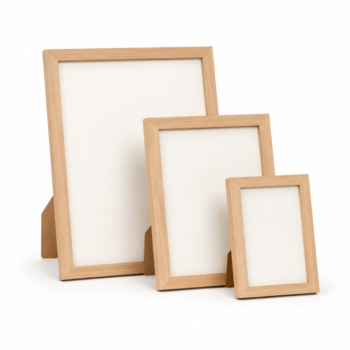 Buchenholz-Bilderrahmen im 3er-Set – 10 × 15 bis 20 × 25 cm