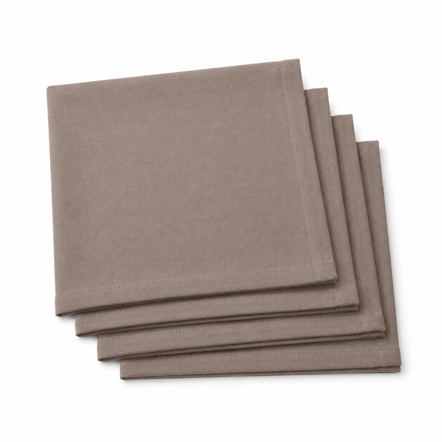 Stoffservietten in Taupe im 4er-Set – 40 × 40 cm