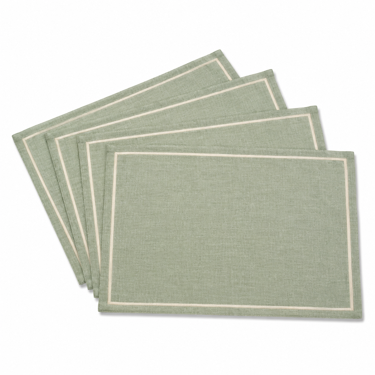 Tischsets in Salbeigrün im 4er-Set – 45 × 32 cm