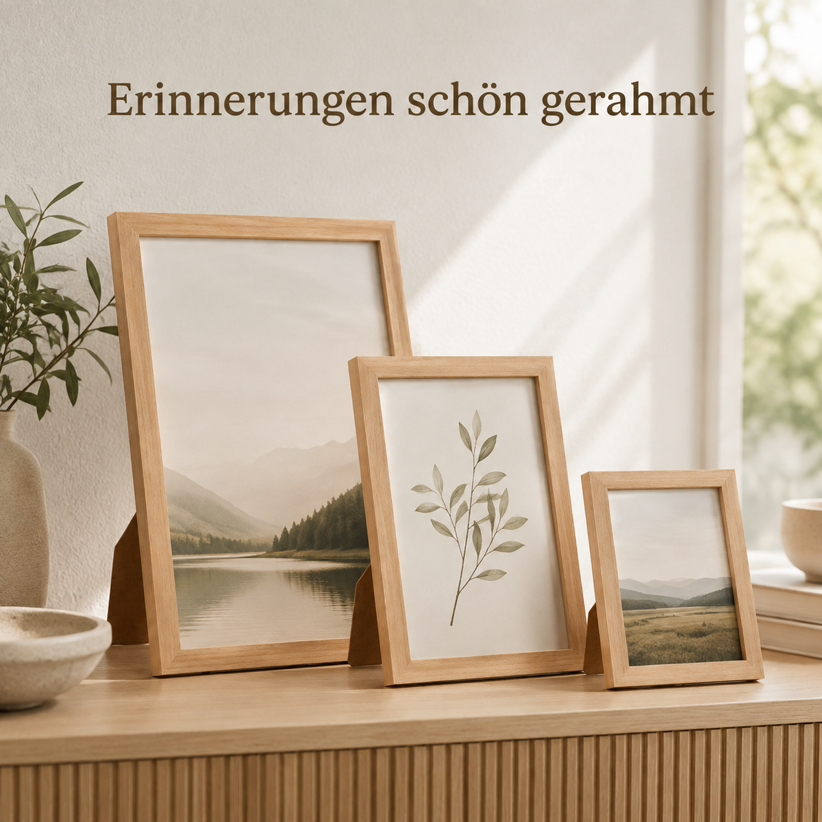 Buchenholz-Bilderrahmen im 3er-Set – 10 × 15 bis 20 × 25 cm