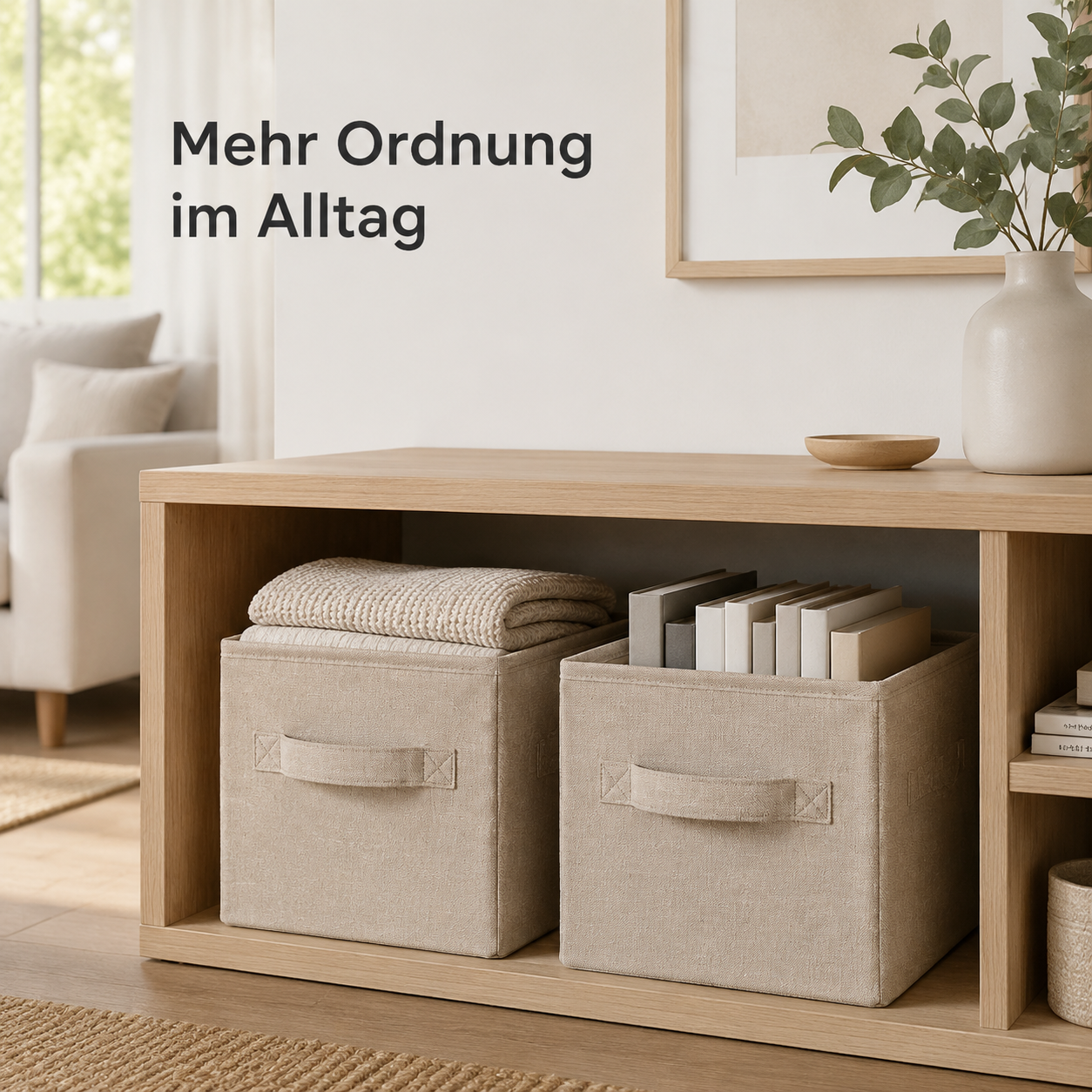 Faltbare Stoffkörbe im 2er-Set – 36 × 26 × 24 cm