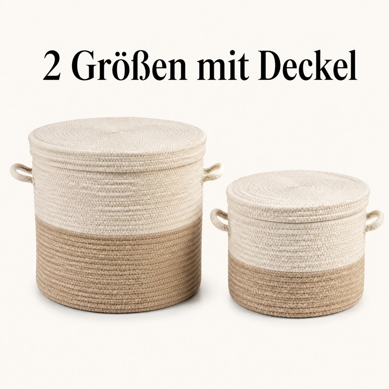 Deko-Aufbewahrungskörbe mit Deckel im 2er-Set