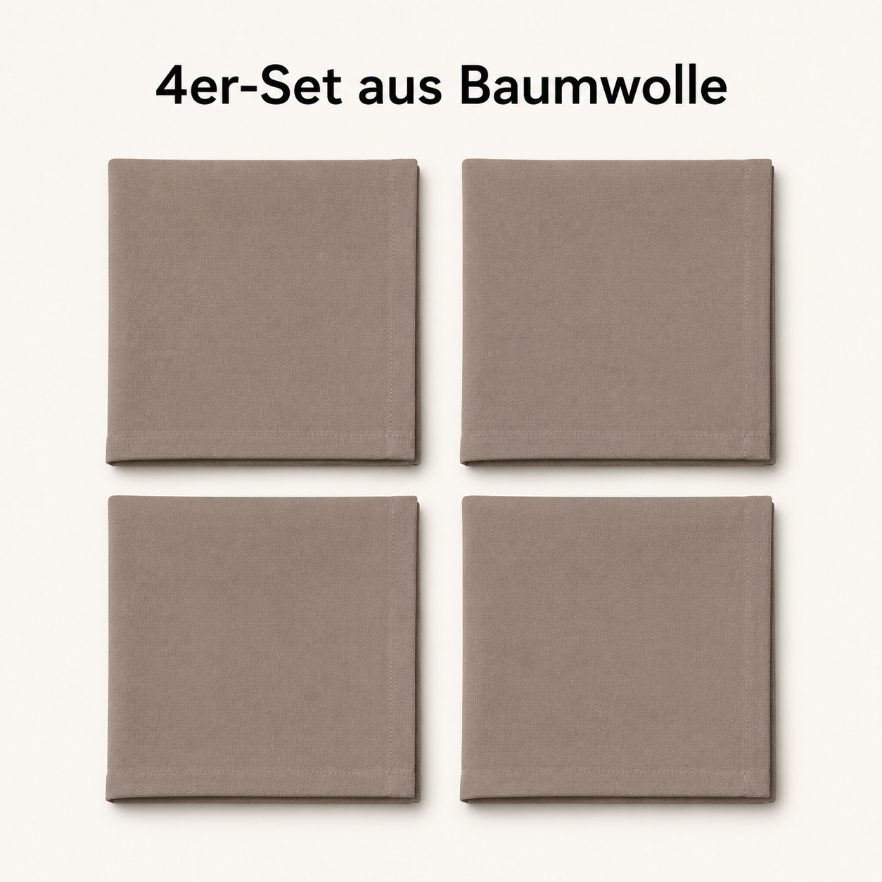 Stoffservietten in Taupe im 4er-Set – 40 × 40 cm