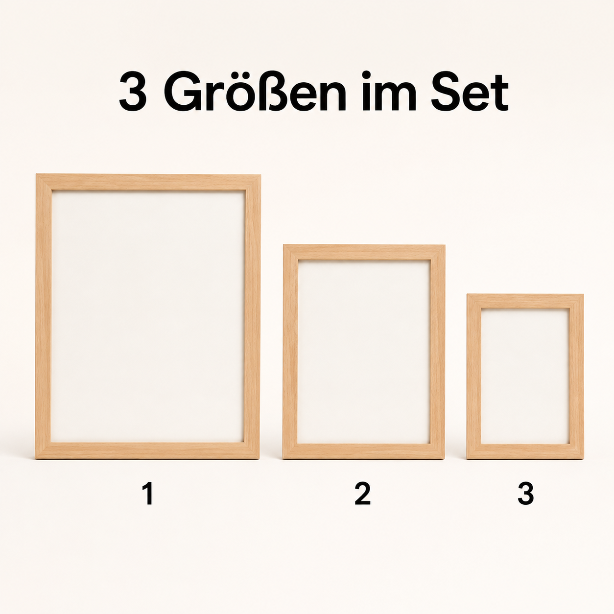 Buchenholz-Bilderrahmen im 3er-Set – 10 × 15 bis 20 × 25 cm