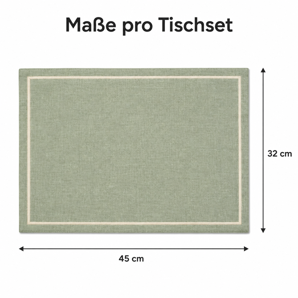 Tischsets in Salbeigrün im 4er-Set – 45 × 32 cm