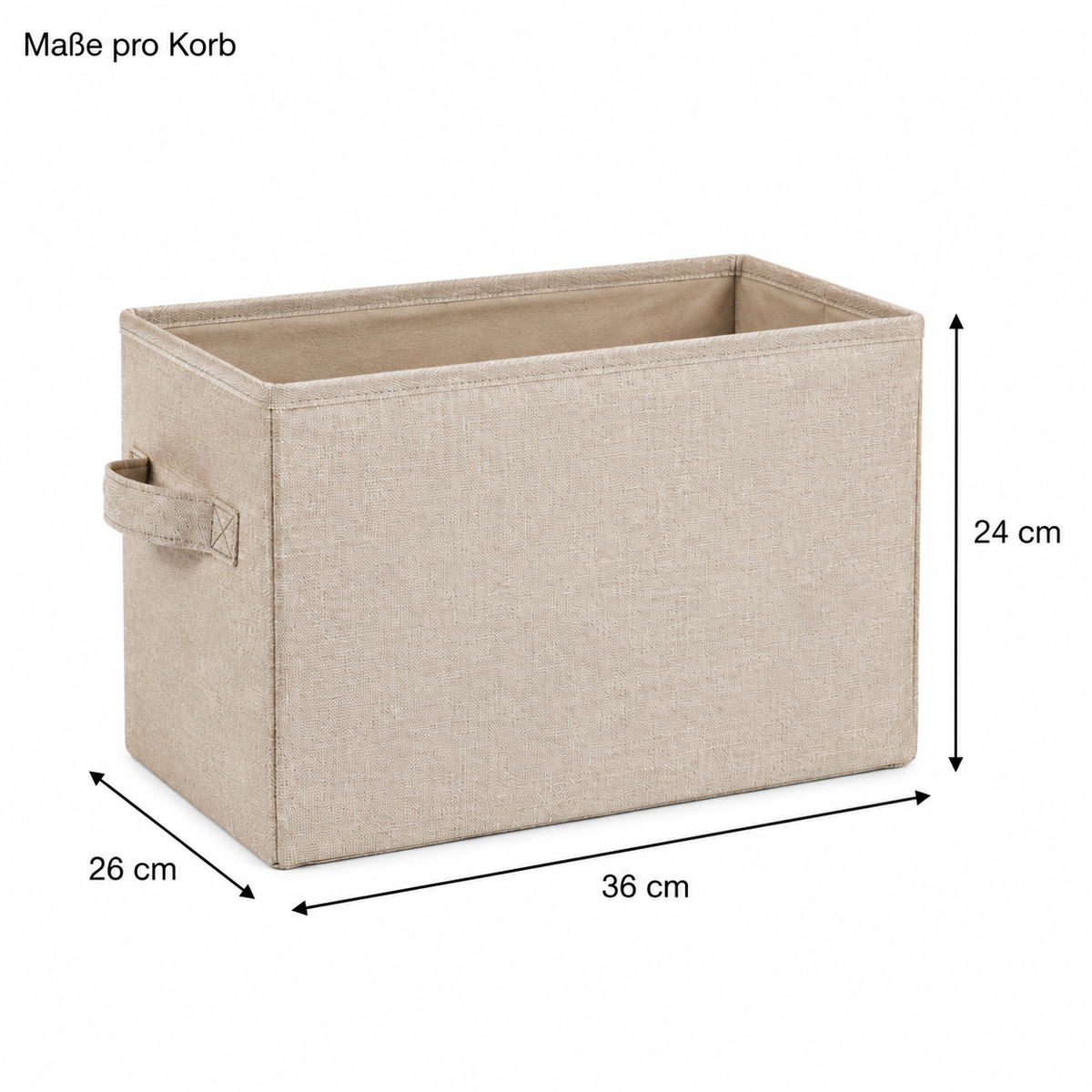 Faltbare Stoffkörbe im 2er-Set – 36 × 26 × 24 cm