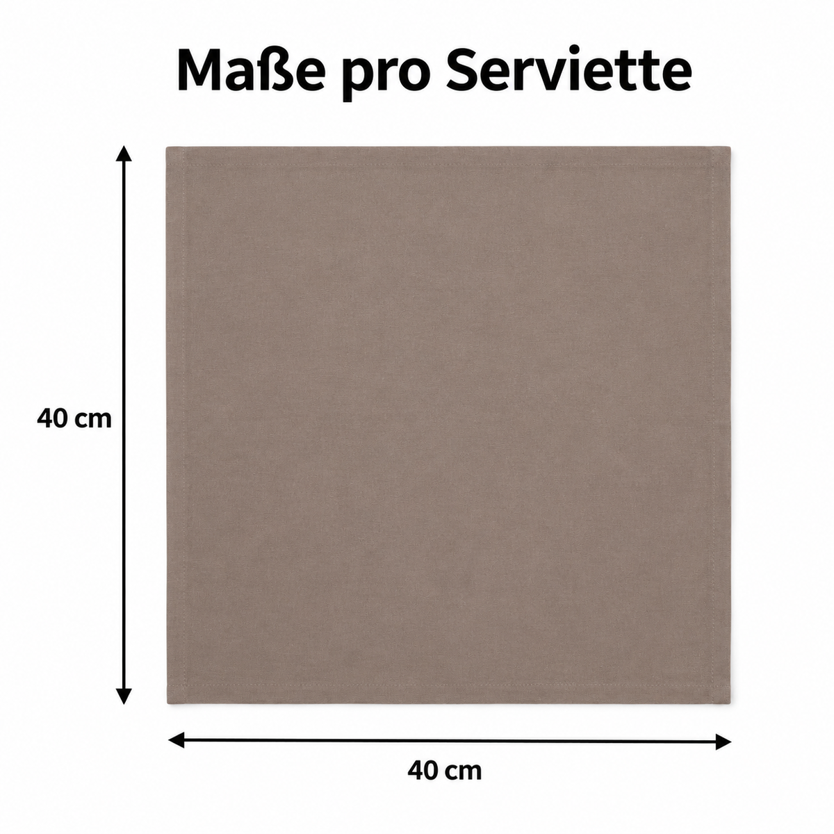 Stoffservietten in Taupe im 4er-Set – 40 × 40 cm