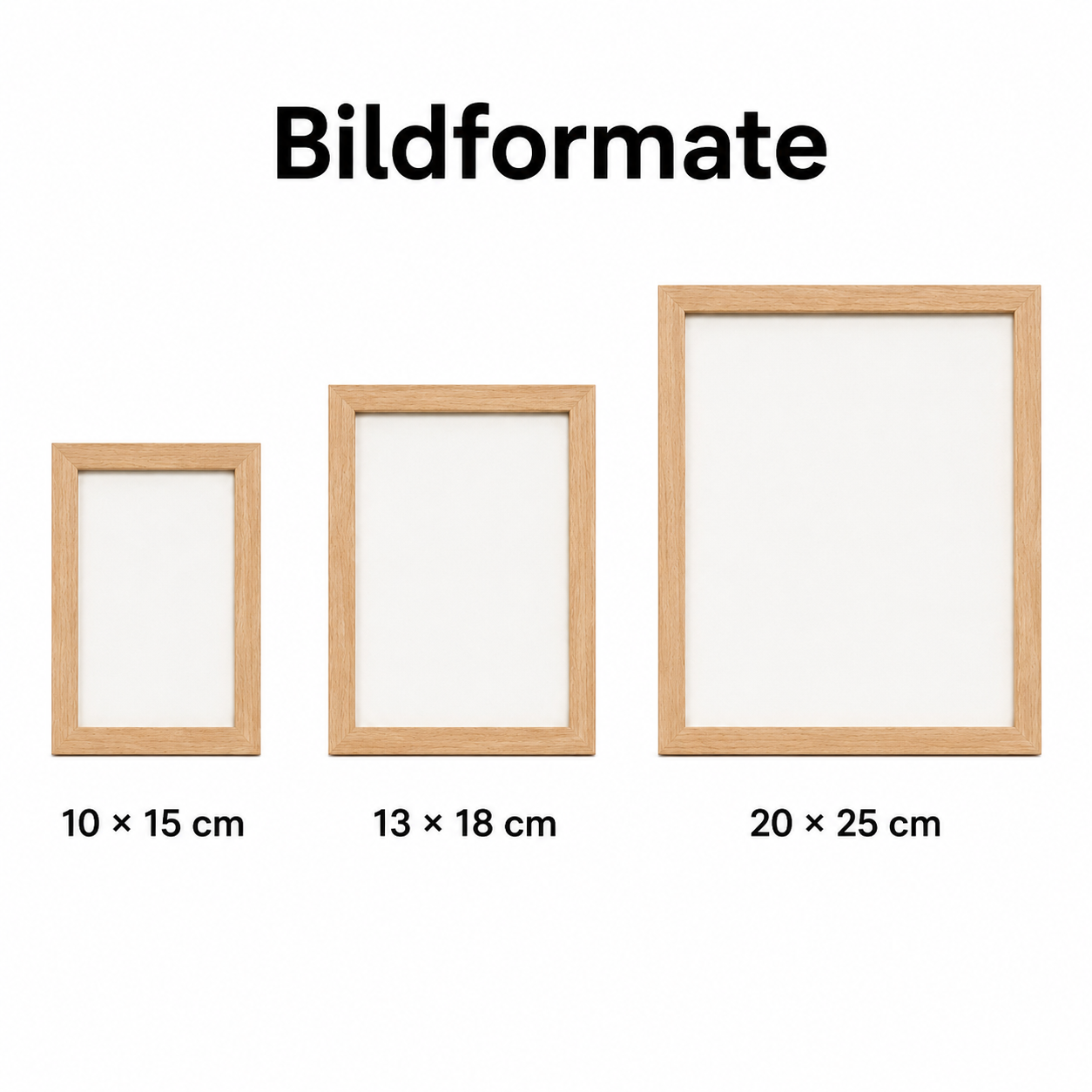 Buchenholz-Bilderrahmen im 3er-Set – 10 × 15 bis 20 × 25 cm