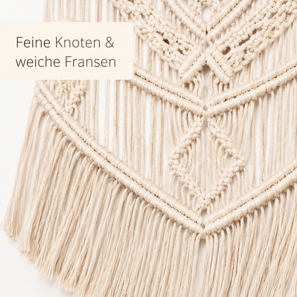 Makramee-Wandbehang aus Baumwolle – 60 × 85 cm