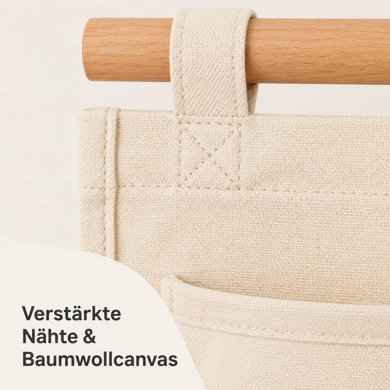 Wandorganizer aus Baumwollcanvas mit 6 Taschen – 50 × 38 cm