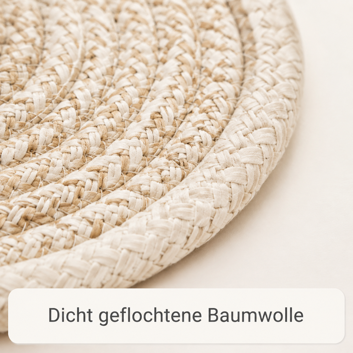Geflochtene Baumwoll-Untersetzer mit Halter im 6er-Set – Ø 11 cm