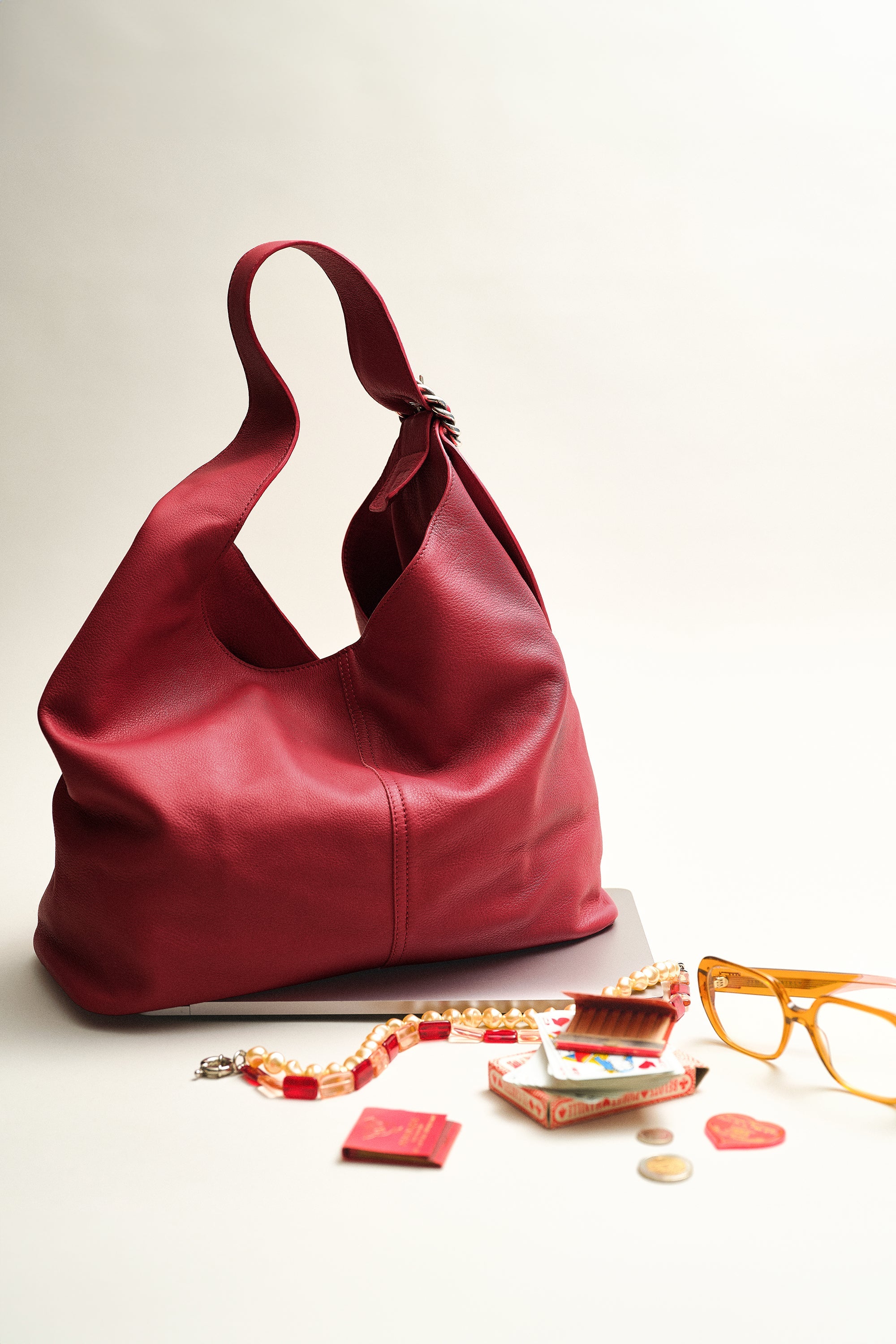 SAC GABRIEL EN CUIR ROUGE