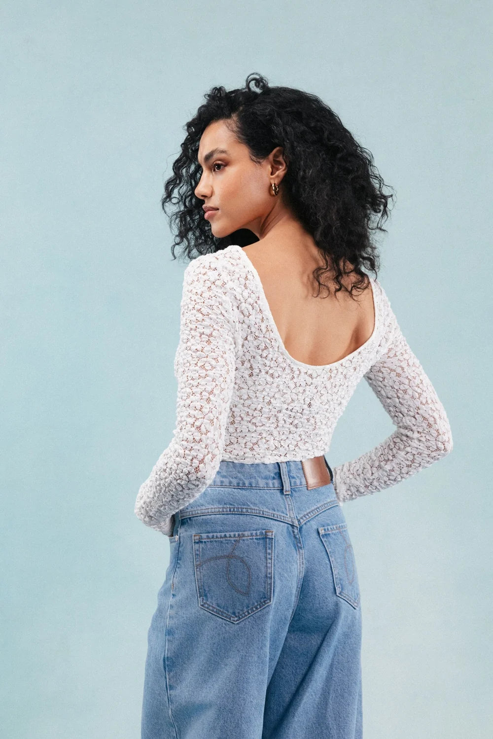 TOP PENNYLI CROCHET BLANC